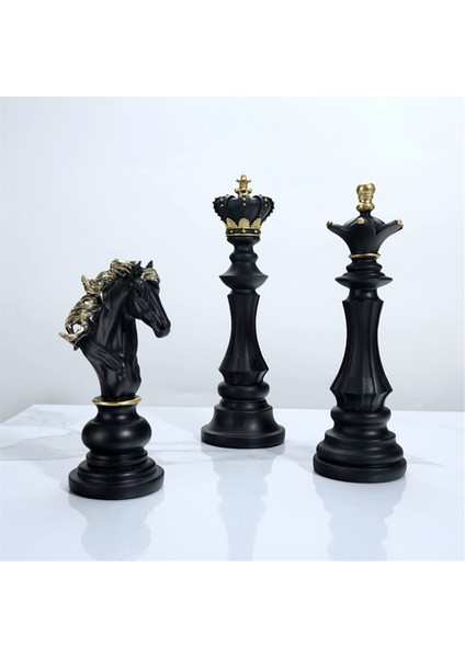 Satranç Reçine Dekor Süs Ofis Figürleri Kraliçe Şövalye Heykeli Koleksiyonu Nesne Heykel Modelleri Satranç Taşları A (Yurt Dışından) fırsatları