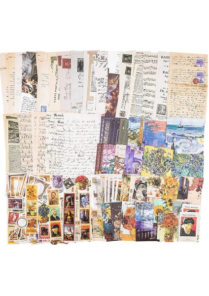 Vintage Karalama Defteri Malzemeleri Paketi (200 Adet) Art Journaling Önemsiz Günlük Planlayıcıları Için Kendi Başına Yap Kağıdı Çıkartmalar (C) (Yurt Dışından)