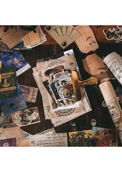 Vintage Karalama Defteri Malzemeleri Paketi (200 Adet) Art Journaling Önemsiz Günlük Planlayıcıları Için Kendi Başına Yap Kağıdı Çıkartmalar (C) (Yurt Dışından) modelleri