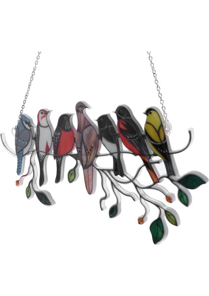 2pcs Kuşlar Lekeli Akrilik Pencere Asma, Tel Üzerinde Kuşlar, Lekeli Akrilik Kuşlar Pencere Asma Büyük Panel, Suncatcher (Yurt Dışından) modelleri