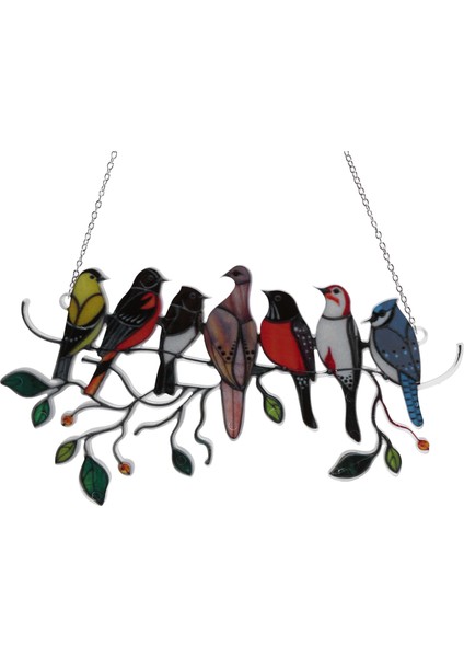2pcs Kuşlar Lekeli Akrilik Pencere Asma, Tel Üzerinde Kuşlar, Lekeli Akrilik Kuşlar Pencere Asma Büyük Panel, Suncatcher (Yurt Dışından) fırsatları