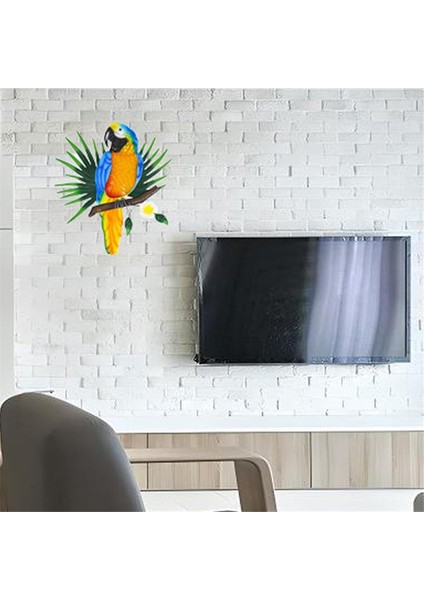 Metal Papağan Duvar Sanatı Dekoru Açık Hava Kuşları Duvar Çit Dekorasyonları Açık Hava Bahçe Dekorasyonları Için Renkli Papağan Figürü A (Yurt Dışından) indirimleri