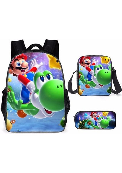 Karikatür Okul Çantası Ilkokul Okul Çantası Büyük Kapasiteli Sırt Çantası Omuz Çantası Kalem Çantası Üç Parçalı Set (Yurt Dışından)