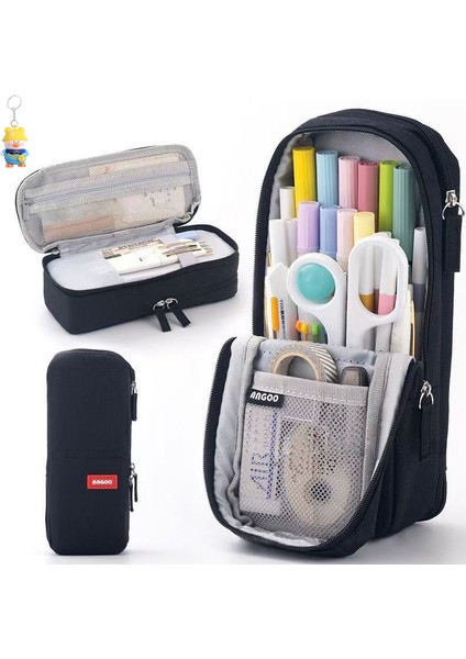 Katlanır Kalem Çantası Öğrenci Basit Moda Erkek Kız Kırtasiye Büyük Kapasiteli Okul Çantası Tarzı (Yurt Dışından)