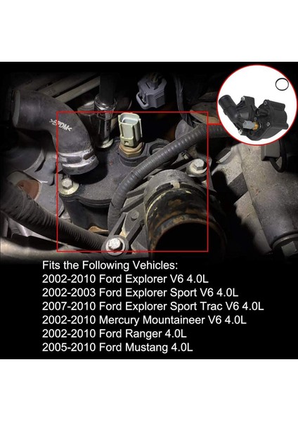Ford Mustang 4.0l 2005-2010 2L2Z-8592-BA 902-210 Için Sensörlü Motor Soğutma Suyu Termostat Muhafazası (Yurt Dışından) fiyatları