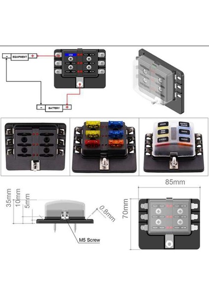 6 Yollu Kürek Terminali Bıçak 12-32V Sigorta Kutusu Tutucu LED Işık Kiti Araba Tekne Deniz Üç Tekerlekli Bisiklet Otomotiv 30A Sigortalar (Yurt Dışından) indirimleri