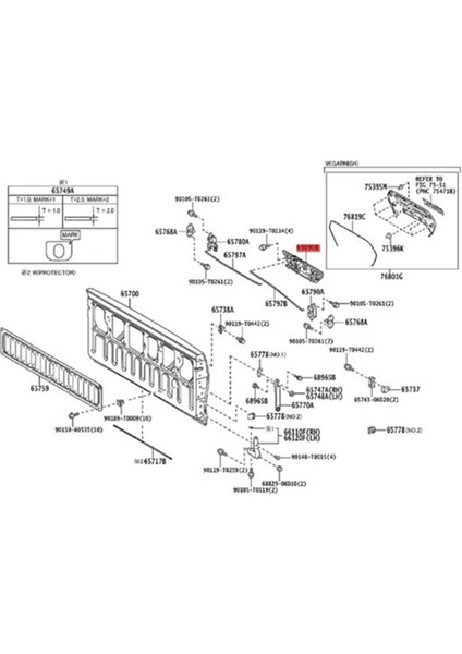 Arka Bagaj Kapağı Çerçeve Trim 69090-0K080 Toyota Hilux 2015-2022 Için Kamera Deliği ile Arka Kapı Kolu Çekin 690900K080 (Yurt Dışından) indirimleri