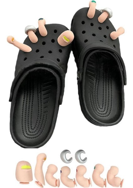 Crocs Takunya Kacık Slaytlar Sandalet Için 3D Ayak Takıları, Çocuklar ve Yetişkinler Için 7 Adet Komik Ayakkabı Takılar Dekorasyon (Yurt Dışından) modelleri