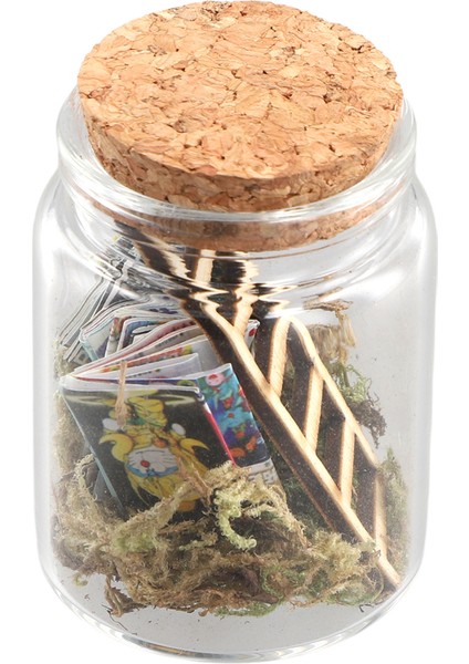 Mini Kütüphane Mikro Manzara Minyatür Kitap Merdiven Süslemeleri Şeffaf Kapta Dekoratif Model Heykel Sahne Minyatür (Yurt Dışından) fiyatları