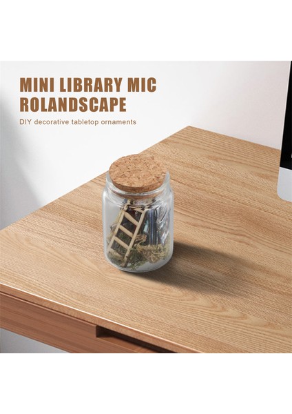 Mini Kütüphane Mikro Manzara Minyatür Kitap Merdiven Süslemeleri Şeffaf Kapta Dekoratif Model Heykel Sahne Minyatür (Yurt Dışından) fırsatları