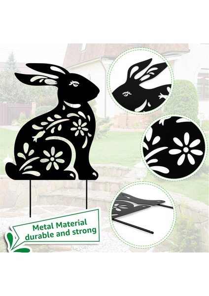 2 Adet Tavşan Bahçe Kazıkları Metal Tavşan Kazıkları Metal Bahçe Tavşan Dekorasyonları Heykeller Yaratıcı Tavşan Silüeti Çim (Yurt Dışından) indirimleri