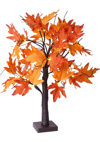 Sonbahar Dekorasyonu Akçaağaç Yaprağı Ağaç Işıkları, 24 Led'li, Sonbahar Yaprakları ile 60CM Işık Ağacı Masa Sonbahar Için Dekorasyon (Yurt Dışından)