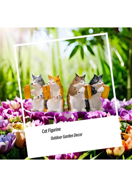 Sevimli Minyatür Kedi Bahçe Heykeli Dekoru, Açık Hava Heykelleri Açık Hava Veranda Masası Dekorasyonları, Saksılar Için Bitki Dekorasyonları (Yurt Dışından) fiyatları