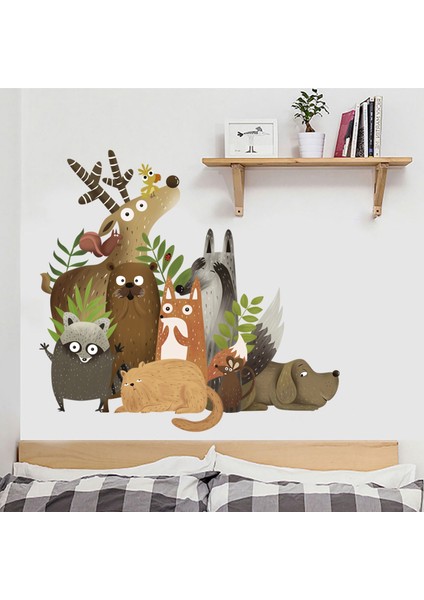 Orman Hayvanları Duvar Çıkartmaları Çocuk Odası Yatak Odası Duvar Dekoru Anaokulu Duvar Posterleri Ev Dekoru Karikatür Duvar Çıkartmaları (Yurt Dışından) fiyatları