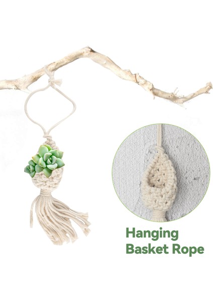 Boho Makrome Hava Tesisi Askı Tillandsia Asılı Sepet Halat Tutucu Çiçek Ev Dekor (10CM) (Yurt Dışından) fırsatları