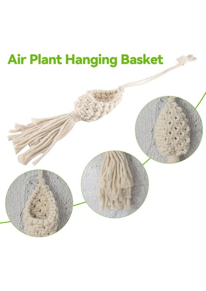 Boho Makrome Hava Tesisi Askı Tillandsia Asılı Sepet Halat Tutucu Çiçek Ev Dekor (10CM) (Yurt Dışından) indirimleri