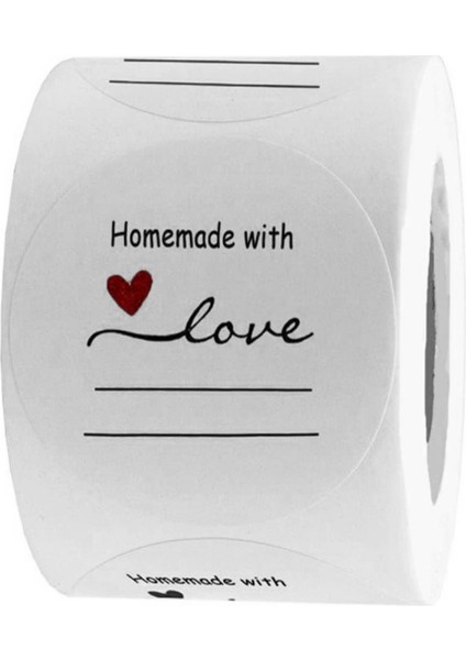 Yuvarlak Hediye Etiketleri, Hediye Çıkartmaları, El Yapımı Çıkartmalar Yazmak Için Çizgili Aşk Çıkartmalı Ev Yapımı Rulo Başına 500 Etiket (Yurt Dışından)