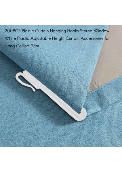 200 Adet Plastik Perde Asma Kancaları Stereo Pencere Beyaz Plastik Ayarlanabilir Yükseklik Perde Aksesuarları Asma Tavan 9cm (Yurt Dışından) modelleri