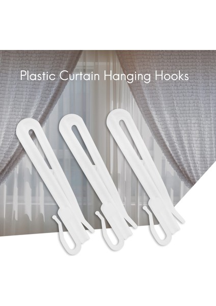 200 Adet Plastik Perde Asma Kancaları Stereo Pencere Beyaz Plastik Ayarlanabilir Yükseklik Perde Aksesuarları Asma Tavan 9cm (Yurt Dışından) indirimleri