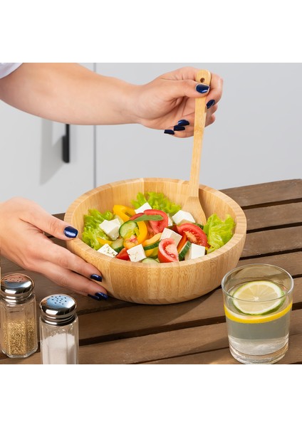 2061 Orta Boy Doğal Bambu Salata Kasesi 20CM fiyatları