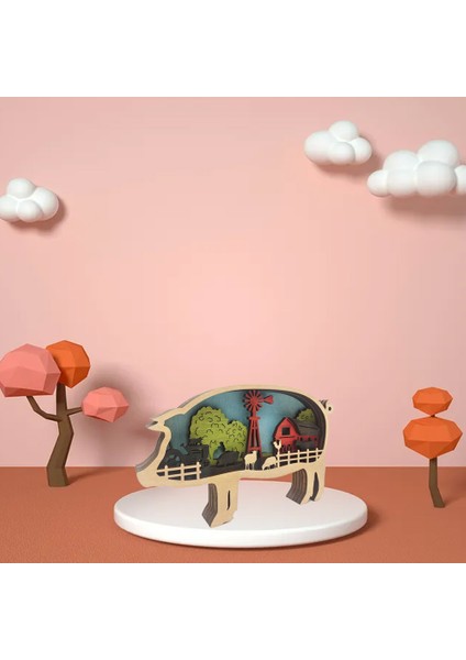 Çiftlik Hayvanları Masa Dekorasyonu, Ev Dekorasyonları, Duvar Dekoru, Rustik Ev Dekoru, Kulübe Dekoru (Domuz) (Yurt Dışından) modelleri