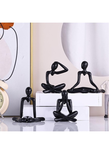 4 Adet Düşünürler Heykeli, Kitaplık Dekoru Siyah Düşünürler Heykeli Figürinler-Evinizi Dekore Edin, Soyut Sanat Heykelleri (Yurt Dışından) fırsatları