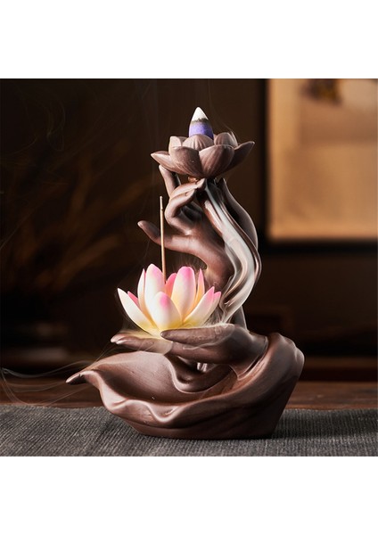 A-Purple Sand Geri Akışlı Tütsü Sobası, Zen Budist El Ev Kokusu Sobası Tütsü Ekleme Plakası Aksesuarları (Yurt Dışından) modelleri