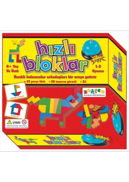 Hızlı Bloklar-Doğal Ahşap Oyuncak-Ekransız Aktivite Oyunu