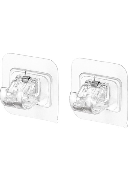 Matkapsız Perde Çubuk Braket Seti, 2 Parçalı Ayarlanabilir Yapışkanlı Perde Çubuk Tutucular (Yurt Dışından)