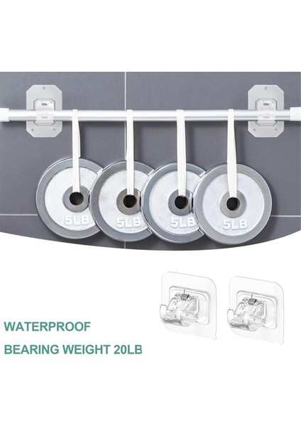 Matkapsız Perde Çubuk Braket Seti, 2 Parçalı Ayarlanabilir Yapışkanlı Perde Çubuk Tutucular (Yurt Dışından) fiyatları