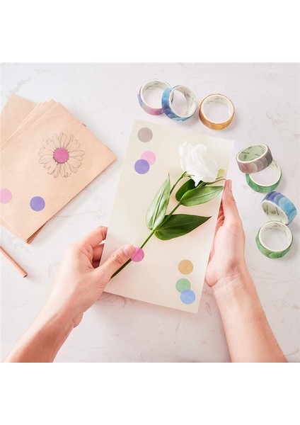 Rulo Morandi Nokta Washi Bant Nokta Çıkartmaları Daire Nokta Etiketleri Dıy Dekoratif Günlüğü Planlayıcısı Scrapbooking Fotoğraf Albümleri (Yurt Dışından) indirimleri