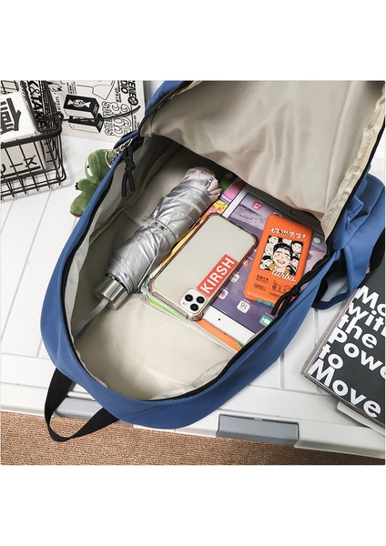 Düz Renk Ortaokul Lise Öğrencisi Sırt Çantası Moda Okul Çantası (Yurt Dışından) fırsatları