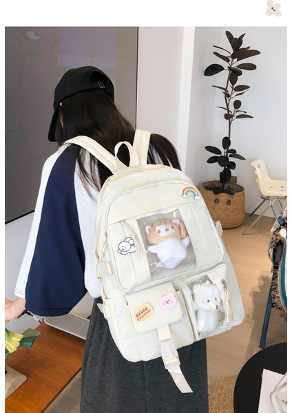 Sırt Çantası Kız Sevimli Kampüs Öğrenci Okul Çantası Büyük Kapasiteli Bilgisayar Sırt Çantası (Yurt Dışından) fiyatları
