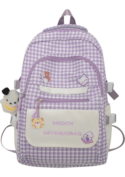 Ortaokul Öğrencisi Ekose Harf Omuz Çantası (Yurt Dışından)