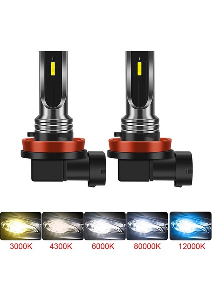 2 Adet Mini Csp LED Canbus Araba Far Sis Lambası 16000LM 6smd Ampuller 3000K Sarı Işık Otomatik Dönüş Sinyalleri (Yurt Dışından) modelleri