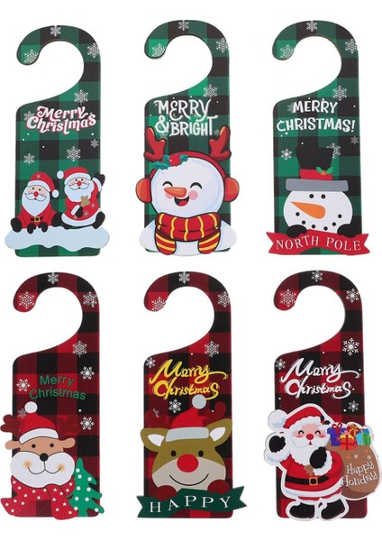 6 Adet Hediye Kancaları Noel Kapı Askısı Dekoru Parti Malzemeleri Noel Kapı Askısı Süsü Noel Partisi Ikramları Noel Dekorasyonu (Yurt Dışından)