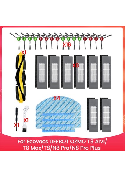 Ecovacs Deebot Ozmo T8 Aıvı/t8 Max/t8 Serisi/n8 Pro/n8 Pro Robot Vakum Yedek Parçaları (Yurt Dışından)
