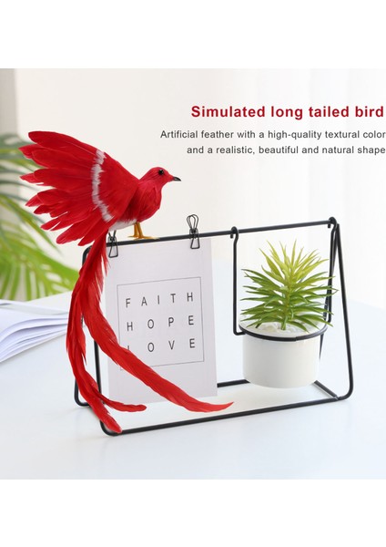 Yapay Kuş Tüyleri Plastik Heykelcik Peyzaj Süs Bahçe Dekor Noel Dıy Cadılar Bayramı - #3 (Kırmızı Kuyruk), 28*5*3 cm (Yurt Dışından) modelleri