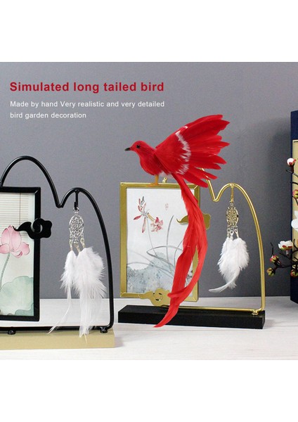 Yapay Kuş Tüyleri Plastik Heykelcik Peyzaj Süs Bahçe Dekor Noel Dıy Cadılar Bayramı - #3 (Kırmızı Kuyruk), 28*5*3 cm (Yurt Dışından) fırsatları