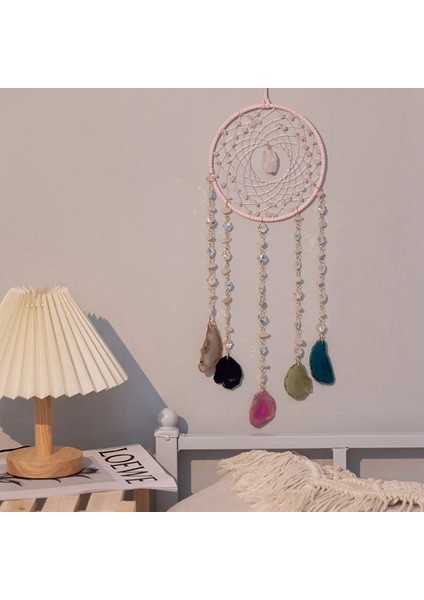 Akik Dream Catcher Doğal 7 Çakra Renkli Taş Bahçe Oturma Odası Dekorasyon Rüzgar Çanı Duvar Dekor (Yurt Dışından) fiyatları