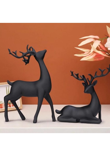 Ren Geyiği Figürleri 2 Set Reçine Geyik Heykelleri Elk Heykel Geyik Süsleri Oturma Odası Tv/şarap Dolabı Ev Dekor B (Yurt Dışından) fiyatları