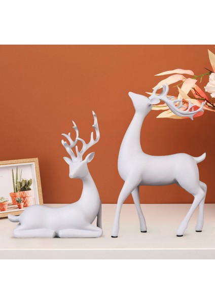 Ren Geyiği Figürleri 2 Set Reçine Geyik Heykelleri Elk Heykel Geyik Süsleri Oturma Odası Tv/şarap Dolabı Ev Dekor B (Yurt Dışından) fırsatları