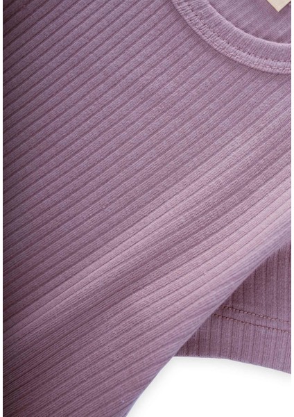 Basic Fitilli T-Shırt 1-5 Yaş Lila modelleri