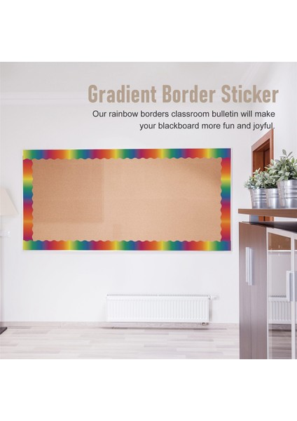 Gökkuşağı Bülten Tahtası Çıkartmaları Renkli Düz Bülten Sınır Trim Sınıf Kara Tahta Dekorasyon Için Sınır Trim (Yurt Dışından) fırsatları
