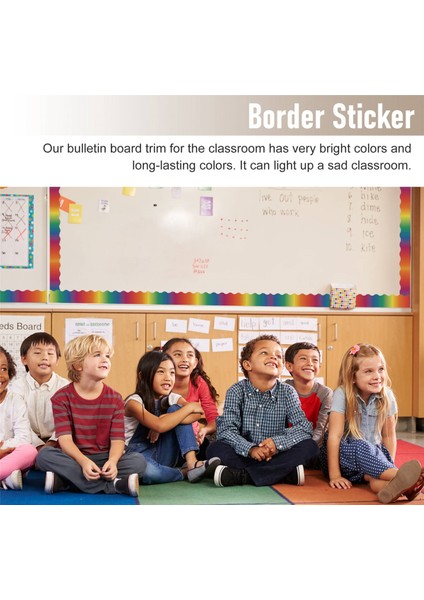 Gökkuşağı Bülten Tahtası Çıkartmaları Renkli Düz Bülten Sınır Trim Sınıf Kara Tahta Dekorasyon Için Sınır Trim (Yurt Dışından) indirimleri