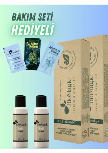 Bio Magic Amonyaksız Saç Boyası 7.11 Yoğun Küllü Kumral x 2 Adet & 20 Vol. Oksidan 2 Adt
