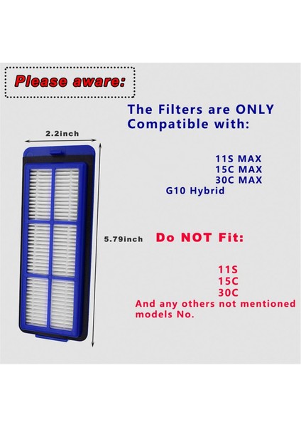 8pcs Vakumları Filtreler Robovac 15C Max Için Eufy Robovac 11S Max Ile Uyumlu, Robovac G10 Hybrid G30 Için (Yurt Dışından) modelleri