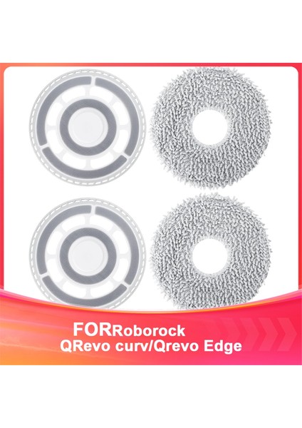 Roborock Qrevo Curv/qrevo Edge Için Yedek Tutuculu Paspas Bezleri (Yurt Dışından)