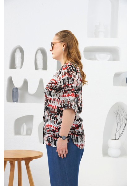 Batik Desenli Büyük Beden Bluz modelleri