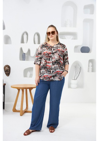 Batik Desenli Büyük Beden Bluz fırsatları